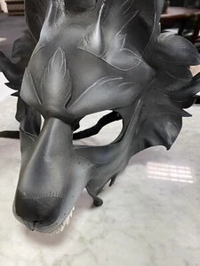 Máscara de lobo de cuero personalizada firmada Xx rara Platy Morph J Schafer única en su clase 2014 - Imagen 1 de 11