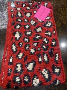 Betsey Johnson Red Black White Leopard Print Infinity Scarf  NEW - Picture 1 of 9