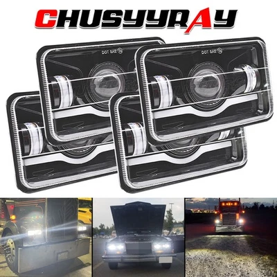 Faros LED Fit Chevrolet K10 K20 K30 1981 1982 1983 1984 1985 1986 4 piezas 4x6" Foto 1 de 4