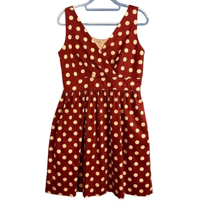 Vestido Coldwater Creek Talla 10 Óxido Lunares Sobrepelliz Forrado Cremallera Fiesta Juegos con disfraces Foto 1 de 4