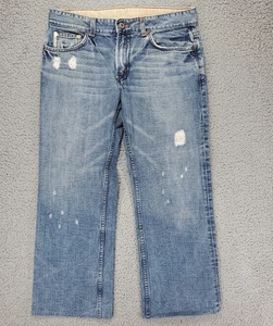 Armani Exchange Jeans Men's 33x29 Reg Bootcut Distressed Blue Made in USA Vtg - Picture 1 of 17