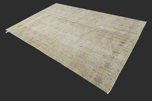Vintage Türkischer Oushak Teppich, Beige 6x9 Fuß, Handarbeit Wolle, Böhmisch Anatolisch - Bild 1 von 11