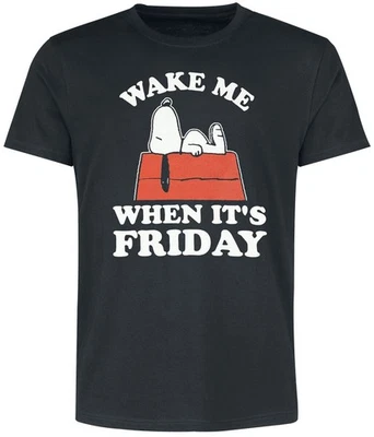 Peanuts T-Shirt Herren Snoopy - Wake Me When It´s Friday schwarz - Bild 1 von 2