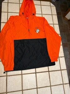 Oklahoma State Jacket Men’s medium Champion Orange Rain Wind 1/4 Zip Pullover - Picture 1 of 9