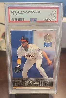 JT Snow PSA 9 1993 Leaf Gold Leaf Rookies  #17 Rookie RC - Image 1 of 2