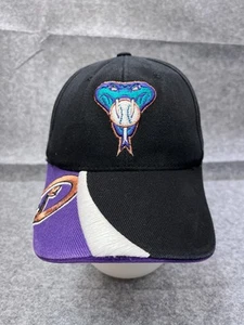VINTAGE Arizona Diamondbacks Mütze Kappe Riemen hinten Erwachsene Einheitsgröße schwarz blau Baumwolle MLB - Bild 1 von 13