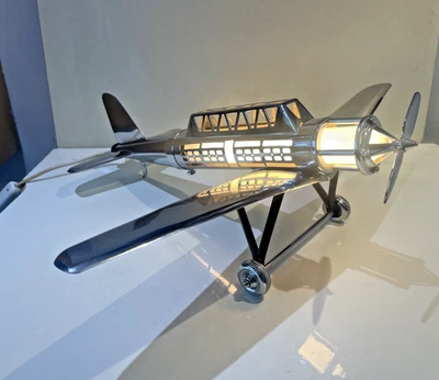 Incredible authentic Art Deco Chrome  Aeroplane lamp c1930s - Image 1 of 4