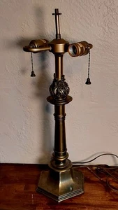 Vintage Stiffel Brass Tall 2 Bulb Table Lamp Great Working Order - Picture 1 of 2