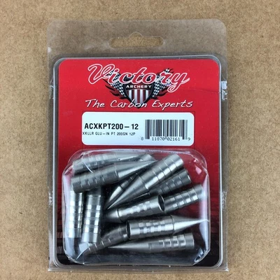 Victory Archery 200 Grain Glue-In Points 12 Pack XKLLR ACXKPT200-12 Bow Arrow - Image 1 of 3