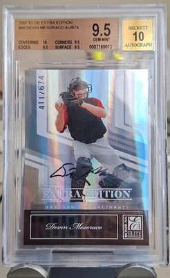 2007 Donruss Elite Extra Edition #99 Devin Mesoraco Auto /674 BGS 9.5 Gem Mint - Image 1 of 2