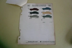 1947 Kaiser-Frazer Sherwin - Williams Color Chip Paint Sample - Vintage - Bild 1 von 1