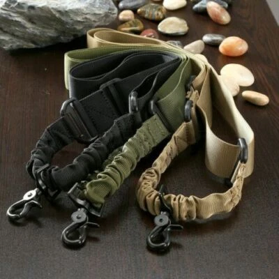 One Point Bungee Sling Rifle Gun Adjustable Strap Tactical Quick Detach Mount - Image 1 of 4