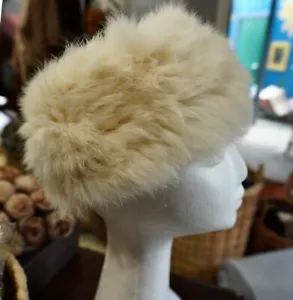 Antique Cream - A Super Soft & Warm Rabbit Fur Head Warmer Scarf - Picture 1 of 6