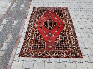4x7 Natural Rug, Turkish Rug Red, Hand Knotted Rug, Gifts Housewarming, Wool Rug - Picture 1 of 10