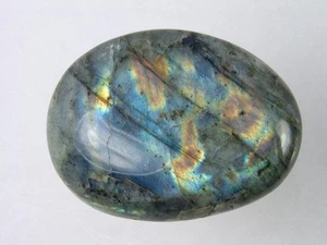BUTW Labradorite Palmstone 56mm x 43mm x 19mm Healing Worry Soap Stone 9175K - Picture 1 of 3