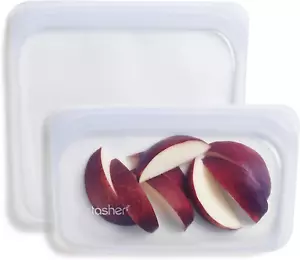 Premium Silicone Reusable Food Storage Bags, 2-Pack, Clear | Multi-Use Food Stor - Picture 1 of 12
