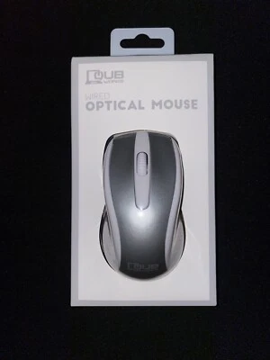 Mouse óptico con cable QUB Works, color plata y blanco, QUB8004 - NUEVO Foto 1 de 4