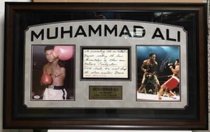 Muhammed Ali & Joe Frazier Signed 8x10 w/ Handwritten Speech By Ali-PSA/DNA - Picture 1 of 12