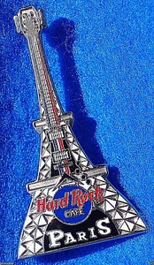 PARIS FRANCE EIFFEL TOWER PARISIEN NATIONAL MONUMENT GUITAR Hard Rock Cafe PIN - Picture 1 of 1