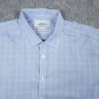 Charles Tyrwhitt Shirt Mens 16.5-35 Slim Fit Blue Plaid Non Iron Smooth Business