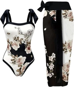 Xumplo Woman Swimming Costume 2 Piece Swimwear Floral Adjustable Shoulders Uk 8 - Picture 1 of 7