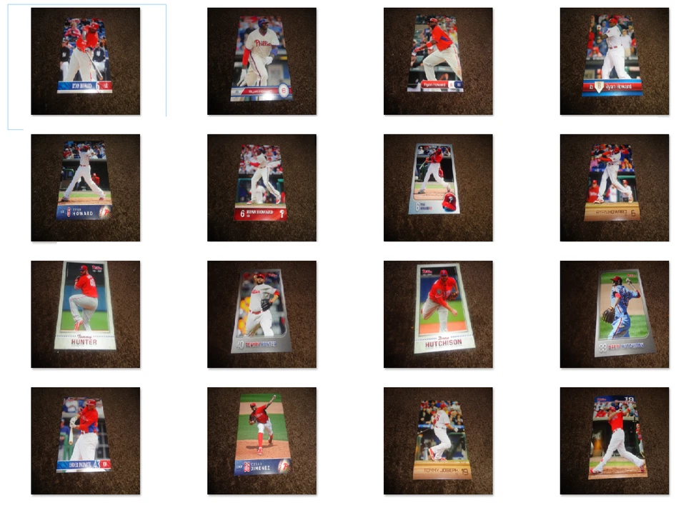 TARJETA FOTOGRÁFICA JUGADOR/ENTRENADOR PHILLIES Howard/Hunter/Hutchison/Inciarte/Jiménez/Joseph Foto 1 de 1