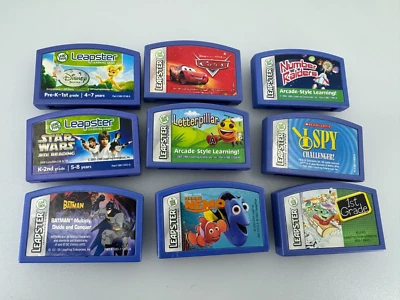 Leap Frog Leapster LeapPad -  Game Cartridges - LOT of 9 - Batman/Star Wars/Cars - Image 1 of 4