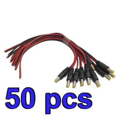 50 Pcs for CCTV Security Surveilance Camera Sytem DC Jack with Pigtail Male end  - Image 1 of 4