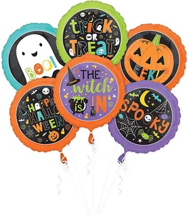 6 Stück Anagramm Halloween Luftballons Helium Grusel Party Geist Kürbis Hexe Trick - Bild 1 von 1