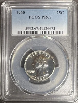 1960 Silver Proof Washington Quarter PCGS PR67 - Image 1 of 2