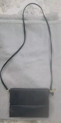 Black Leather Everyday Bag Crossbody Shoulder Bag Benetton   - Image 1 of 4