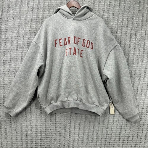 Felpa Fear Of God Essentials State uomo taglia XL grigio chiaro con cappuccio tasche
