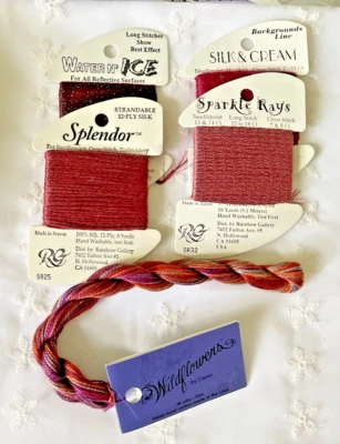 Needlepoint Embroidery Thread Lot of 5 Rainbow Gallery  & Caron Mauves - Image 1 of 4