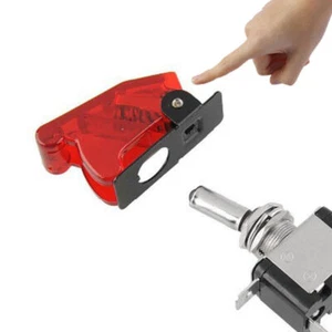 Car DC 12V 20A Racing Vehicle ON/OFF Light Rocker Toggle Switch Cover Universal - Picture 1 of 11
