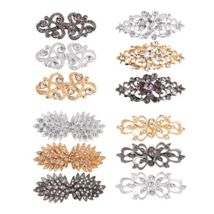 5 Pairs Swirl Flower Brooch Cape Cardigan Clip Clasp Pin Fastener Buttons Hooks - Picture 1 of 46