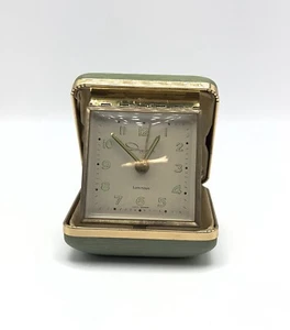 Vintage Ingraham Foldable Travel Alarm Clock Luminous Glow In Dark West Germany - Picture 1 of 7