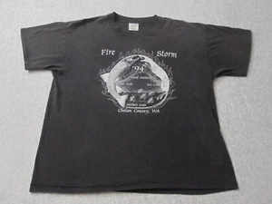 Camicia vintage Fire Storm XL nera 1994 Chelan County WA punto singolo - Foto 1 di 10