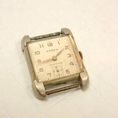 RARO relógio de pulso masculino Ardath com movimento de 15 joias mecânico Swiss Works - Imagem 1 de 4