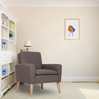 Sillón de 29"" de ancho con tapizado de tela de lino sofá individual sala de estar Foto 1 de 4