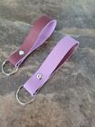 Handmade Leather Key Fob Key Ring Chain - Lilac and Burgundy - Listing For 1