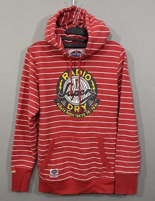 Superdry Motor Oil Classic Re-Issue Rojo Blanco Rayas Sudadera con Capucha Tokyo City Hombre Med Foto 1 de 4