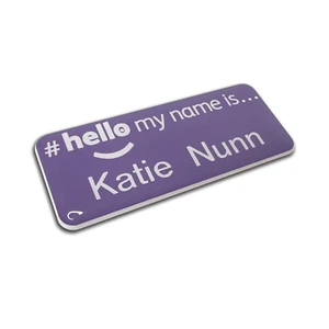 Premium Domed Engraved Hello my name is logo badge DR Dentist Medical Clinic - Picture 1 of 7