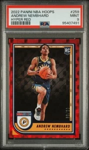 Andrew Nembhard 2022 Panini NBA Hoops Asia Hyper Red Rookie SP /88 PSA 9 Mint - Bild 1 von 5