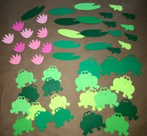 🙂 Familia FROGS 🙂 adornos troquelados de papel cartucho - Imagen 1 de 3