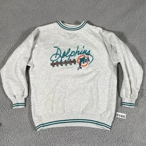 Vintage Miami Dolphins SWEATSHIRT (Youth Large) Gray 90s - Picture 1 of 12
