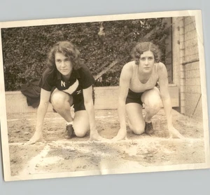 US OLYMPICS Track Practice THELMA KENCH & ALICE WEARNE 1928 Press Photo - Picture 1 of 2