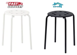 Ikea MARIUS Stool Black/White Strong Stackable Multi Purpose 45cm - Picture 1 of 11