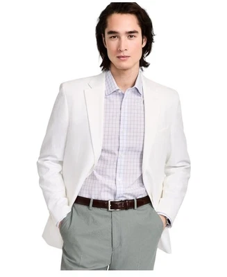 Abrigo Blazer Tommy Hilfiger Para Hombre Calce Moderno Deportivo 40 S Blanco Sólido Foto 1 de 3