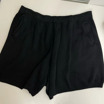 Pantalones Cortos Deportivos St John Tejidos Culotte Pequeños Negros Tirar Alto Plisados EE. UU. Foto 1 de 4