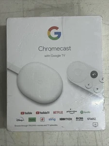 NEW Google Chromecast with Google TV 4K UHD Media Streamer - Snow - NEW SEALED - Picture 1 of 1